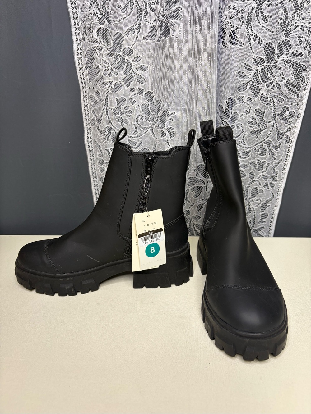 Classic Black Chelsea Combat Boots - Women's Size 8